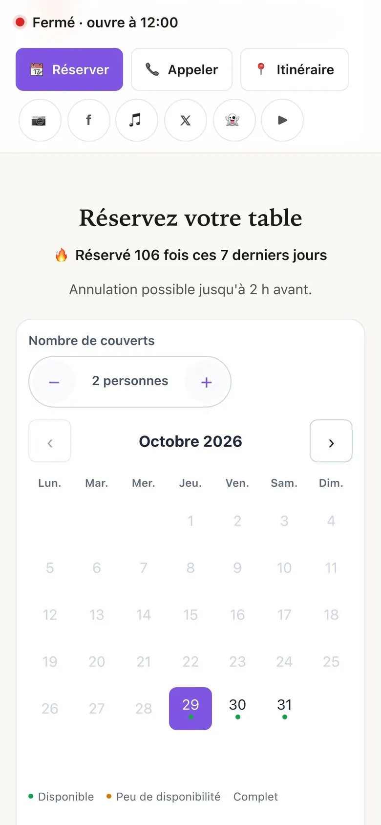 CallEat : la réservation de table, sur mobile